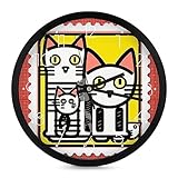 NOLLAM Wanduhr 25 cm Tier Graffiti Charakterbild Batteriebetrieben Quarzwerk Wanduhren Lautlos Ohne Tickgeräusche modernes und minimalistisches Design wanduhr Funk