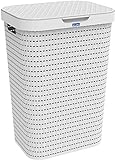 SF SAVINO FILIPPO Wäschekorb, Wäschekorb, weiß, aus Kunststoff (PP), BPA-frei, 55 Liter, 42,0 x 32,2 x 57,7 cm