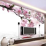 DEKii Romantische Pfirsichblüte Reflexion Wandbild Selbstklebende Tapete Esszimmer Wohnkultur Vlies F 3D Tapete Kleister Dekoration Wandbilder Die Wand