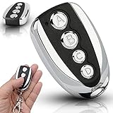 Retoo Modern Universal 3 Funktion Handsender Fernbedienung mit 4 Kanäle, Frequenz 433.92 MHz, Universalfernbedienunge für automatische Toröffnung, Garagentor-Duplizierer, Silber, Schwarz