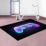 DYOUen Gamer rutschfeste Fußmatte Teppich Schlafzimmer 3D Controller Teenager Graffiti Spielkonsole Großer Dekoration Rugs Kinder Wohnzimmer Spiel Krabbelmatte (140x200cm)