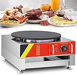 Elektrischer Crêpes-Maker, kommerzieller elektrischer Crêpes-Maker, Pfannkuchen-Grillmaschine, einzelne Kochplatte, antihaftbeschichtet, Crêpes-Pfanne, Tortilla, Blintzes – tragbar, kompakt