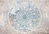 decomonkey Fototapete Mandala Beige Blau 400x280 cm XXL Design Tapete Fototapeten Tapeten Wandtapete moderne Wand Schlafzimmer Wohnzimmer Büro Flur Orientalisch Zen Abstrakt