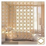 Gold Hängender Raumteiler, DIY Trennbildschirm, Holz-Kunststoff Datenschutz Bildschirmfenster Für Home Wohnzimmer Hotel Bar Dekoration, (Color : Style 1, Size : 30PCS)