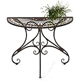 DanDiBo Wandtisch Tisch Halbrund Flurtisch Konsolentisch Metall Braun Beistelltisch Wand 90 cm Vigo 19511 Vintage Antik