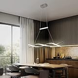 Cblbser Esstischlampe LED Designer Pendelleuchte in Grau, inkl. Fernbedienung, dimmbar Deckenlampe Wohnzimmer Esstisch Schlafzimmer Designerlampe Hängeleuchte Moderne Esszimmerlampen 100cm, XC-HN01