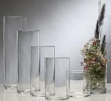 Glasvase CYLI Glas Vase Tischvase Blumenvase Zylinder 15 cm