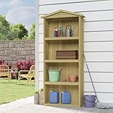 JUNZAI Geräteschuppen, Gartenhaus, Gerätehaus, Gartenhütte, Gartenschuppen, Fahrradgarage, Gartenhütte, 89x33x222 cm Kiefernholz Imprägniert
