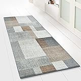 Floordirekt Teppich-Läufer Lucano 80 x 250 cm, Braun - Moderner Wohnteppich für Flur, Küche, Schlafzimmer - Meterware - rutschfest, robust & pflegeleicht