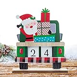 Weihnachts-Adventskalender aus Holz Weihnachtskalender-Auto-Verzierung Home Decor Geschenke für und Erwachsene