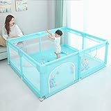 Laufstall Baby 120x150cm, Klein Laufgitter Baby Faltbar Absperrgitter mit atmungsaktivem Netz Schutzgitter Krabbelgitter für Kinder