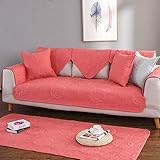 YUTJK Sofa Überwürfe Sofabezug für L-Form Sofa Abdeckung für 1 2 3 4 5 Sitzer, Kinder, Katzen, Hunde, Pet, Baumwollbestickte Sofadecke, Für Ledersofas, rot