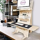 Sitaitong Stehpult, Stehpulte aus Holz Stehschreibtisch Aufsatz Laptopständer 3 Regale Ständer Stehtisch Aufsatz Rednerpult Schreibtischaufsatz Stehpult Höhenverstellbar…