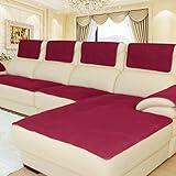 Dick Anti-rutsch Sofa Abdeckung, Multi-Size Sofa Schutz schonbezug, Sofabezüge,Sofa Arm Covers, Sofa Überwürfe Für ledersofa Verkauft in stück -Rot 80x210cm(31x83inch)