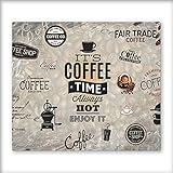 Canvas Fly 60x52 Glas-Herdabdeckplatte für Induktions- &Cerankochfeld, Küchen-Spritzschutz, Universale Küchenarbeitsplatte, Schneidebrett&Kochplatte-Abdeckung, Glasplatte inkl.Silikonnoppen