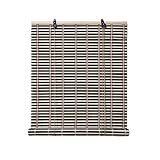 Bambus Rollo Sonnenschutz Sichtschutz Rollo Seitenzugrollo Raffrollos,Für Fenster und Türen,Natur Holzrollos,für Fenster und Türen,Schwarz und weiß,Anpassbar (75 x 190 cm)