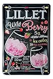 Lillet Wild Berry Cocktail Rezept Blechschild - Retro Deko Schild - Metallschild zur Dekoration von Küche Beach Bar Pub Kellerbar Lounge Kneipe - Anleitung zum Cocktail Longdrink Mixen - 20x30cm