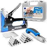 EFFEKTWERK Handtacker Set - TÜV GS geprüft - Tacker für Holz Stoff Möbel Dachpappe - 1500 Klammern - Nagler & Tacker zum Polstern - Tackerpistole - Handtacker mit Klammern - Inkl Klammerentferner