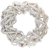 COM-FOUR® Rebenkranz, Deko-Tischkranz aus kräftigen Zweigen, weißer Türkranz zum selber Schmücken, DIY Naturkranz, stilvolle Dekoration (1 Stück - Dekokranz Ø30cm weiß)