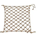 HTRY Spielplatz-seilnetz, Robustes Hanfseil-ladungsnetz, Schaukelvögel, Treppenbett, Zaunnetz, Balkonschutz, Sicherheitsnetz Für Geländer(Size:4 * 4m(13 * 13ft))