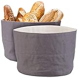 Rosenstein & Söhne Brotkorb Stoff: 2er-Set Brotkorb aus 100% Baumwolle, waschbar, Ø 20 cm (Brotkorb Stoff waschbar)