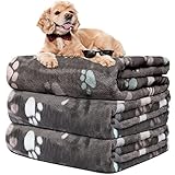 Rezutan Decken für Hunde, 3 Stück, graue Hundedecken für mittelgroße Hunde, große, kleine Hunde, weiche Fleece-Hundedecke, waschbar, Haustierdecke für Katzen, Kistenbett, 106x76 cm