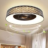 Depuley LED Deckenventilatoren mit Beleuchtung, Einstellbar Fan mit Fernbedienung und Timer, 40W Dimmbare Deckenleuchte, Unsichtbarer Ventilator mit Leuchte für Wohnzimmer, Kinderzimmer, 3000K-6500K