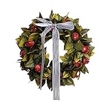 Künstlicher Granatapfel-Blumenkranz, Blumen-Türkranz, Frühlings-/Sommerkranz für Haustür, Hochzeit, Heimdekoration Türkränze Innen Ganzjährig (Khaki, One Size)