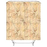 Whoiy Duschvorhang 120X180 Antischimmel, Duschvorhang Textil Polyester Bath Curtains Libelle Hellbraun für Outdoor Hotel