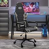 TOYOCC Stühle, Gaming-Stühle, Massage-Gaming-Stuhl, Schwarz und Camouflage-Kunstleder