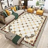 QH-Prosperous Schimmelbeweis Bad Teppich Läufer Europäischer Stil Tatami Teppich Braungrauer Karodruck Teppich Läufer Küche Schalldicht Carpet 60X90cm