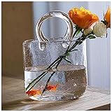 Handtaschenvase, Mundgeblasene Glasvasen Glas Handtasche Vase FüR Blumen Glas Handtasche Vase FüR Blumen, FüR Heimdekoration Dekoration,Style1-Gray