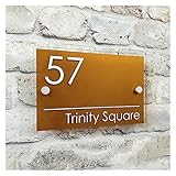 LVTFCO Hausnummern,Hausnummer Edelstahl DIY House Number MODERN House Sign Door Number Street Name Glass Effect Acrylic (Color : 05, Size : 14CM_20CM)