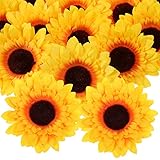 BESPORTBLE 20 Stücke 9. 5 cm Künstliche Sonnenblumen Sonnenblumen Künstliche Blumen Realistische Gelbe Faux Sonne Blumen Für Anordnung Mittelstücke Hochzeit Home Dekorationen