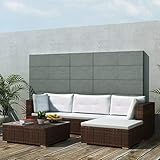 Yolola 5 Teilig Lounge Set Gartenmöbel Set Loungemöbel Sofa Poly Rattan Balkonmöbel Balkonlounge Gartenlounge Gartensofa Balkon Terrasse Terrassenmöbel Ecksofa Garten Braun