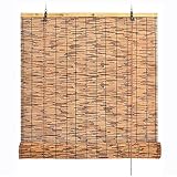 Bambus Rollo Bambusrollo 50cm 65cm 80cm 95cm 110cm 125cm 140cm 155cm Sonnenschutz und Sichtschutz Rollo für Fenster und Türen, Schilfvorhang Sonnenschutz Blickdicht, Anpassbar
