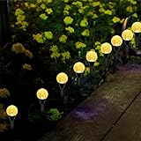 Solarlampen für Außen Garten Deko 30 Kugeln Set Stehend Wetterfest Warmweiß 8 Mode Solarleuchten für Außen Terrasse Garten