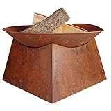 Jet-Line Feuerstelle Pueblo Feuerschale Rost Firebowl Rostbraun, Ø 57 cm x 33 cm hoch Feuerkorb Feuer Grillstelle Garten Gartenausstattung Rostoptik