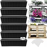 My-goodbuy24 Pflanzkasten für Paletten - 6er Set Einsatz Kunststoff - Blumenkästen Einsatz für Europlatten Deko Garten Blumentopf Pflanzschale inkl. 6 Pflanzensticks zum Beschriften