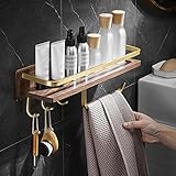 MAVNES Wandregal Wandmontaged Badezimmerlager, Badezimmerorganisator, Aluminiumlagerständer, Gewürzglasrockschrankschrankregal Badezimmer Regal