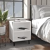 TECHPO Wohnmöbel Bettschrank mit Metallbeinen weiß 40x30x50cm Größe