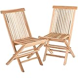 Raburg Gartenstuhl 2er Set ANJA in Natur - Teak Holz Klappstuhl-Set, feingeschliffenes, naturbelassenes Teak, langlebig, leicht & robust, exklusiver Klappmechanismus, für Garten, Balkon & Terrasse