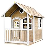 AXI Spielhaus Alex aus FSC Holz | Outdoor Kinderspielhaus für den Garten in Braun & Weiß | Gartenhaus für Kinder mit Fenstern & Veranda