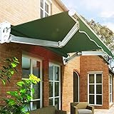 MAKIPERFE Terrassenmarkise, elektrische Fenstertür, einziehbare Markise, Außenüberdachung mit Fernbedienung und manueller Kurbel, automatischer Sonnenschutz für Zuhause/Gewerbe,118x98.4in