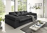 Reboz Big Sofa weiß grau beige braun schwarz Megasofa Kunstleder (Schwarz)