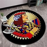DUDSME Cartoon Runde Teppiche Schlafzimmer Bereich Teppiche Moderne Heimdekoration Großer Teppich Computer Stuhl Matten 120cm