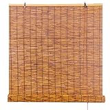 Bambusrollo 60/100/120/135/160cm Breit Sichtschutz Fenster Rollo Bambus Rollos Outdoor Bambus Raffrollo Holz Jalousie Lichtdurchlässig Holzrollos Mit Zugschnur, Für Türen Fenster, Anti-UV