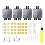 Abzweigdose Wasserdicht - IP68 Verteilerdose Außen Wasserdicht Aussen 3 Wege Abzweigdose Wasserdicht Erdkabel Ø4mm-14mm, Schwarz Außenverteilerdose Garten (4 Pack)