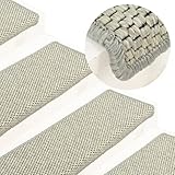 TALCUS Home & Garden Stufenmatten selbstklebend Sisaloptik 15 Stück 65x25 cm grau