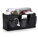 IGNPION Netz-Nachttisch-Hängeaufbewahrung, Betttaschen, Körbe, Schlafsaal, Bett-Organizer, Mehrzweck-Aufbewahrungstasche zum Aufhängen für Zuhause, Büro, Schule, Wohnheim, Krankenhaus, schwarz